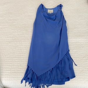 Madison Marcus Blue Fringe Dress